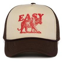 Chapéu de caminhoneiro Funky Junque Easy Tiger Marrom/Bege Poliéster