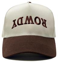 Chapéu de caminhoneiro Funky Junque Rowdy de dois tons vintage bege/marrom