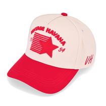 Chapéu de caminhoneiro VINTAGE HAVANA Rise Bone/Vermelho para mulheres e homens Chapéu de caminhoneiro VINTAGE HAVANA Rise Bone/Vermelho para mulheres e homens