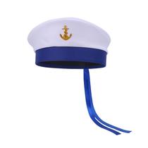 Chapéu de capitão de marinheiro branco com âncora bordada Chapéu de capitão de marinheiro branco com âncora bordada