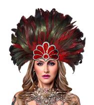 Chapéu de carnaval feminino de penas pretas HOMELEX com máscara