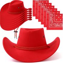 Chapéu de caubói e bandana Zhanmai Western Party Traje x12