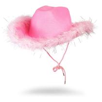 Chapéu de caubói Juvolicious feminino fofo, fofo, rosa brilhante
