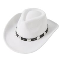 Chapéu de caubói Lanzom Felt Wide Brim Western para mulheres e homens