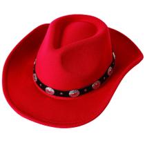 Chapéu de caubói Lanzom Felt Wide Brim Western para mulheres e homens Chapéu de caubói Lanzom Felt Wide Brim Western para mulheres e homens