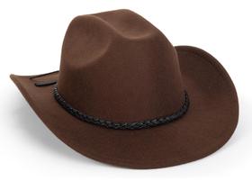Chapéu de caubói Vikodah Vintage Western Wide Brim Brown
