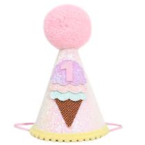 Chapéu de cone de aniversário HIKLO Sweet One 1st Birthday Ice Cream Chapéu de cone de aniversário HIKLO Sweet One 1st Birthday Ice Cream