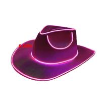 Chapéu De Cowboy Com LED Que Brilha No Escuro, Chapéu De Festa Para Cowgirl, Operado Por Bateria,