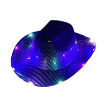 Chapéu De Cowboy/Cowgirl Com Luz LED, Boné Brilhante Para Homens E Mulheres, Suprimentos Para Festa