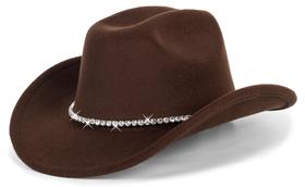 Chapéu de cowboy CXQRR Glitter Silver Black para mulheres