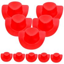 Chapéu de cowboy em miniatura de plástico vermelho Abaodam para artesanato (20 unidades) Chapéu de cowboy em miniatura de plástico vermelho Abaodam para artesanato (20 unidades)