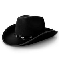Chapéu de cowboy Fun Central em feltro preto cravejado para adultos