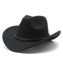 Chapéu de cowboy Henrrida Vintage Western Wide Brim unissex preto Chapéu de cowboy Henrrida Vintage Western Wide Brim unissex preto