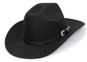 Chapéu de cowboy italiano Western Classic Fedora com cinto de fivela Chapéu de cowboy italiano Western Classic Fedora com cinto de fivela