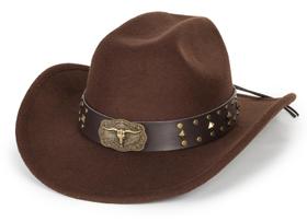 Chapéu de cowboy Mealah Classic Western de aba larga em feltro unissex
