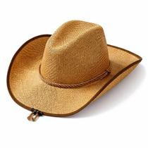 Chapéu de Cowboy Palha Country Western Aba Larga Unissex