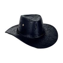 Chapéu de cowboy preto envelhecido em material sintético, capa solar de aba larga Chapéu de cowboy preto envelhecido em material sintético, capa solar de aba larga