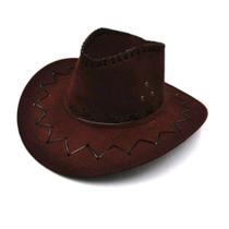 Chapéu De Cowboy Unissex Estilo Camurça Com Abam Custura Externa Robustica Cor:marrom Chapéu De Cowboy Unissex Estilo Camurça Com Abam Custura Externa Robustica Cor:marrom