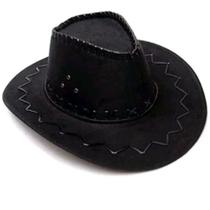 Chapéu De Cowboy Unissex Estilo Camurça Com Abam Custura Externa Robustica Cor:preto Chapéu De Cowboy Unissex Estilo Camurça Com Abam Custura Externa Robustica Cor:preto