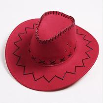 Chapéu de cowboy Wokex Fashion Western Chapéu de aba grande unissex vermelho