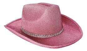 Chapéu de Cowgirl Boiadeira Todo em Glitter Brilho Fantasia Rodeio