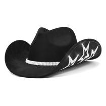 Chapéu de Cowgirl Keilin com Strass - Modelo Disco Preto