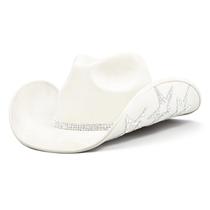 Chapéu de cowgirl Keilin Star cravejado de strass branco para adultos