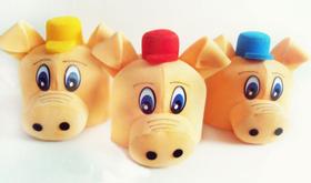 Chapéu de espuma personagem Três porquinhos