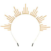 Chapéu de fantasia COSUCOS Sunburst Spiked Halo Crown Golden
