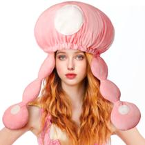 Chapéu de fantasia Farochy Halloween Mushroom para mulheres rosa branco Chapéu de fantasia Farochy Halloween Mushroom para mulheres rosa branco