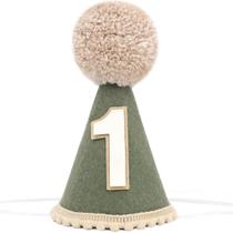 Chapéu de festa Wild One First Birthday Deep Green com pompom Chapéu de festa Wild One First Birthday Deep Green com pompom
