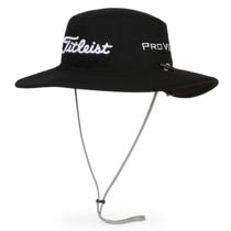 Chapéu de Golfe Titleist Tour Aussie Preto e Branco com Proteção UV 50+ UPF