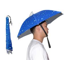 Chapéu de guarda-chuva New-VI de 63,5 cm, sem usar as mãos, azul para adultos