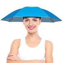 Chapéu de guarda-chuva NOUCCI para adultos, mulheres e homens, azul celeste de 27 polegadas com faixa elástica e 8 costelas, capa leve e portátil de sol e chuva para pesca, jardinagem, praia, acampamento e atividades ao ar livre Chapéu de guarda-chuva NOUCCI para adultos, mulheres e homens, azul celeste de 27 polegadas com faixa elástica e 8 costelas, capa leve e portátil de sol e chuva para pesca, jardinagem, praia, acampamento e atividades ao ar livre