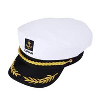 Chapéu de iate GUDVES Chapéu de capitão branco Adult Navy Marine