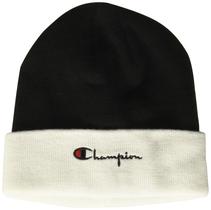 Chapéu de inverno Beanie Champion Knit preto/branco Vintage Script