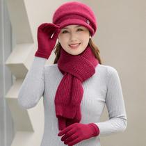 Chapéu De Inverno Casual Feminino Com Aba, Cachecol e Luvas ELASHOPP Chapéu De Inverno Casual Feminino Com Aba, Cachecol e Luvas ELASHOPP