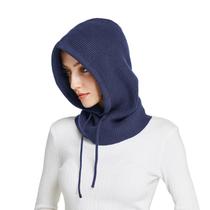 Chapéu de inverno Facecozy Wool Blend, cachecol com capuz para mulheres, azul marinho Chapéu de inverno Facecozy Wool Blend, cachecol com capuz para mulheres, azul marinho