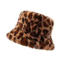 Chapéu De Inverno Feminino Quente E Confortável Com Estampa De Leopardo, Estilo Pescador, Versátil Chapéu De Inverno Feminino Quente E Confortável Com Estampa De Leopardo, Estilo Pescador, Versátil