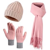 Chapéu de inverno, gorro, cachecol, conjunto de luvas Premillow para mulheres/homens