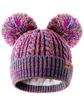 Chapéu de inverno HAITHO para crianças, bebês e crianças, gorro, pompom