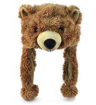 Chapéu de inverno Puzzled Brown Grizzly Bear Plush para crianças e adultos