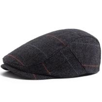 Chapéu de jornaleiro cinza clássico Herringbone Flat Cap para homens Chapéu de jornaleiro cinza clássico Herringbone Flat Cap para homens