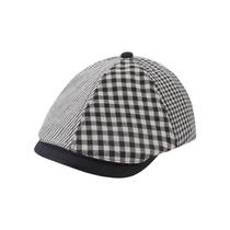 Chapéu de jornaleiro quadriculado com boné plano, unissex, vintage, Gatsby Scal