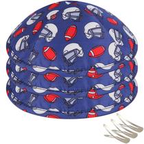Chapéu de kipá Zion Judaica Sports estampado de 16 cm com clipes, pacote com 3 Chapéu de kipá Zion Judaica Sports estampado de 16 cm com clipes, pacote com 3