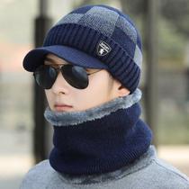 Chapéu De Lã Masculino Para Inverno Com Cachecol
