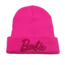 Chapéu de malha Anime Bar-bies Pink Winter Beanie 58g de acrílico Chapéu de malha Anime Bar-bies Pink Winter Beanie 58g de acrílico