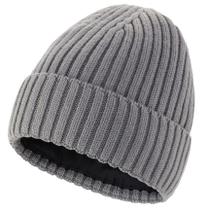Chapéu de malha Beanie Connectyle Warm Winter para homens cinza