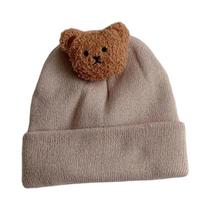 Chapéu de Malha de Urso para Bebê - Quentinho para Outono e Inverno