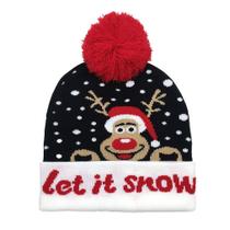 Chapéu de malha Let it Snow Christmas Elk Snowman Anime Chapéu de malha Let it Snow Christmas Elk Snowman Anime